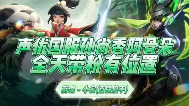 新人声优1w9孙尚香（国服阿骨朵）求守护